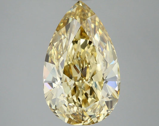 Lab-Grown Pear Diamond - 4.67 Carats, Fancy Vivid Yellow Color, VS1 Clarity - Certified by IGI - Report Number: LG647478138
