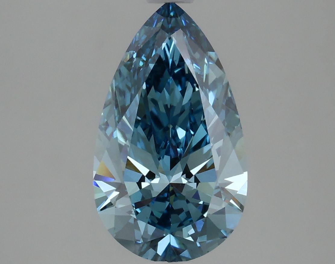 Lab-Grown Pear Diamond - 2.1 Carats, Fancy Vivid Blue Color, VS1 Clarity - Certified by IGI - Report Number: LG621451351