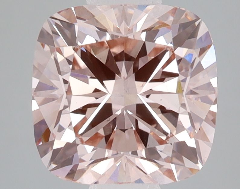 Lab-Grown Cushion Diamond - 3.01 Carats, Fancy Intense Brownish Pink Color, VS2 Clarity - Certified by IGI - Report Number: LG588345071