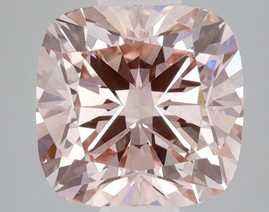 Lab-Grown Cushion Diamond - 3.01 Carats, Fancy Intense Brownish Pink Color, VS2 Clarity - Certified by IGI - Report Number: LG588345071