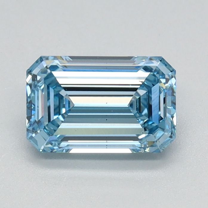 Lab-Grown Emerald Diamond - 0.71 Carats, Fancy Vivid Blue Color, VS2 Clarity - Certified by IGI - Report Number: LG626424583