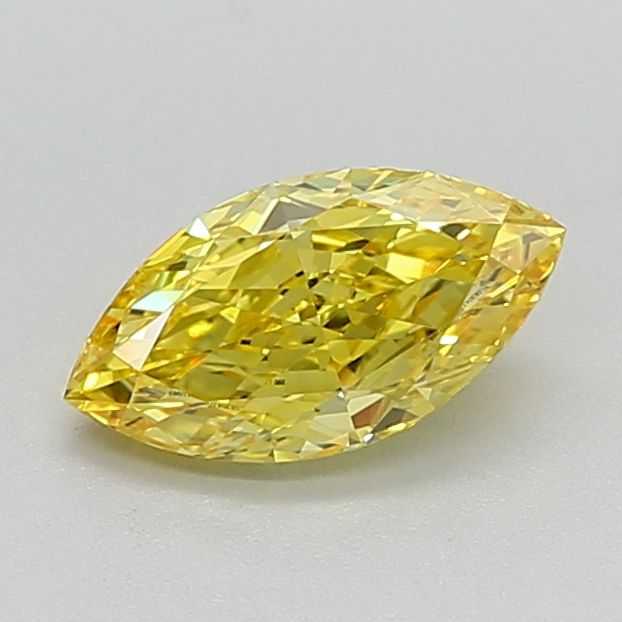 Lab-Grown Marquise Diamond - 1.14 Carats, Fancy Vivid Yellow Color, VS1 Clarity - Certified by IGI - Report Number: LG630437269