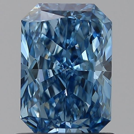 Lab-Grown Radiant Diamond - 1.01 Carats, Fancy Vivid Blue Color, VS2 Clarity - Certified by IGI - Report Number: LG635490526
