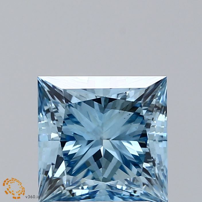 Lab-Grown Princess Diamond - 2.6 Carats, Fancy Vivid Blue Color, VS2 Clarity - Certified by IGI - Report Number: LG616404434