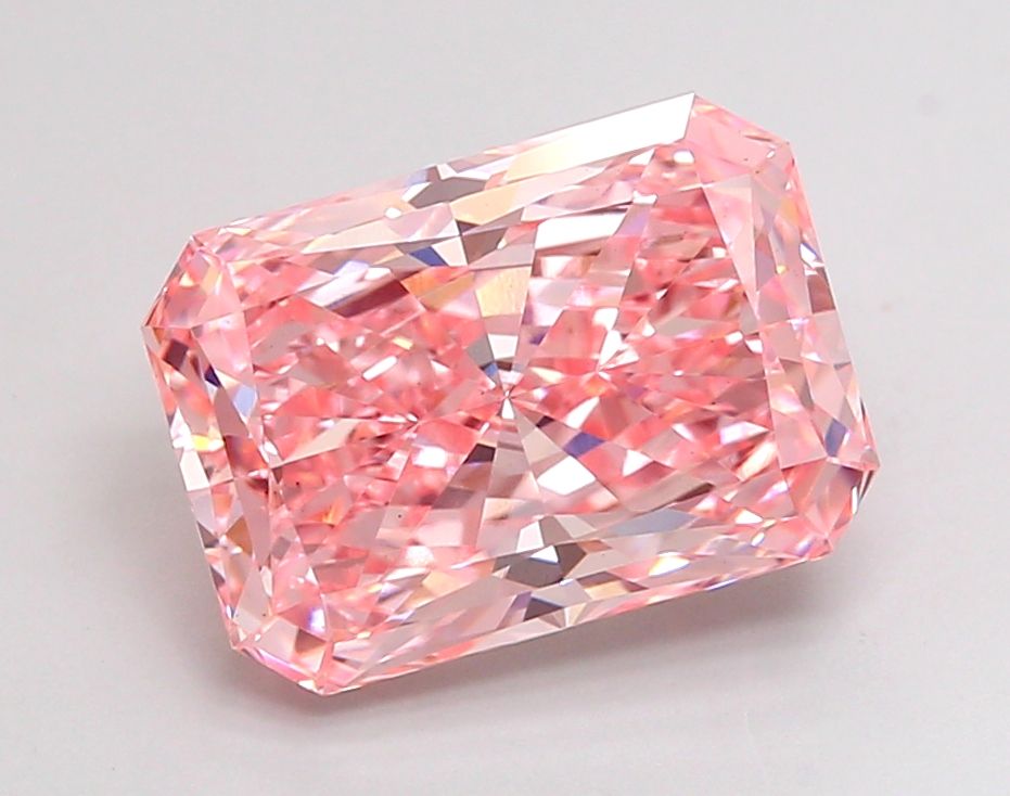 Lab-Grown Radiant Diamond - 4.03 Carats, Fancy Vivid Pink Color, VS1 Clarity - Certified by IGI - Report Number: LG698546906