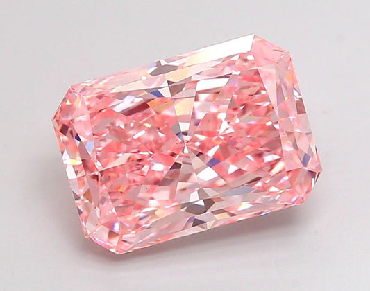 Lab-Grown Radiant Diamond - 4.03 Carats, Fancy Vivid Pink Color, VS1 Clarity - Certified by IGI - Report Number: LG698546906