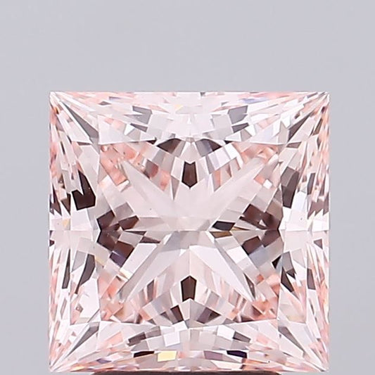 Lab-Grown Princess Diamond - 3.72 Carats, Fancy Intense Pink Color, VS1 Clarity - Certified by IGI - Report Number: LG668415792