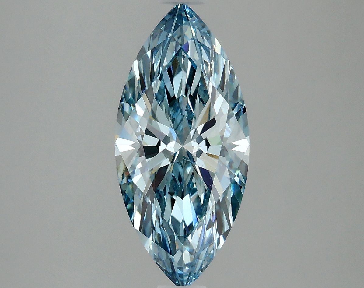 Lab-Grown Marquise Diamond - 2.14 Carats, Fancy Vivid Blue Color, VS1 Clarity - Certified by IGI - Report Number: LG634426684