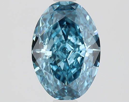 Lab-Grown Oval Diamond - 1.5 Carats, Fancy Vivid Blue Color, VVS2 Clarity - Certified by IGI - Report Number: LG681516154