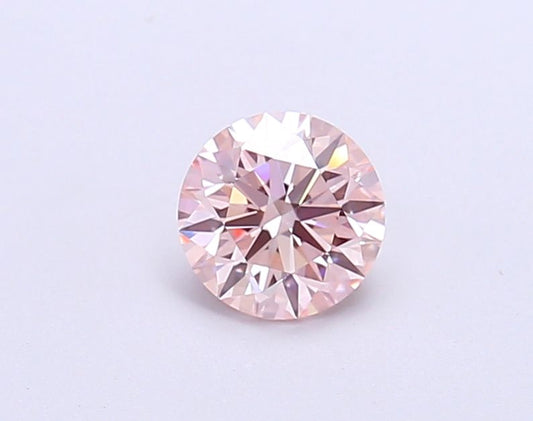 Lab-Grown Round Diamond - 0.63 Carats, Fancy Pink Color, VS1 Clarity - Certified by IGI - Report Number: LG669469005