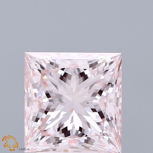 Lab-Grown Princess Diamond - 2.49 Carats, Fancy Pink Color, VVS2 Clarity - Certified by IGI - Report Number: LG670482011
