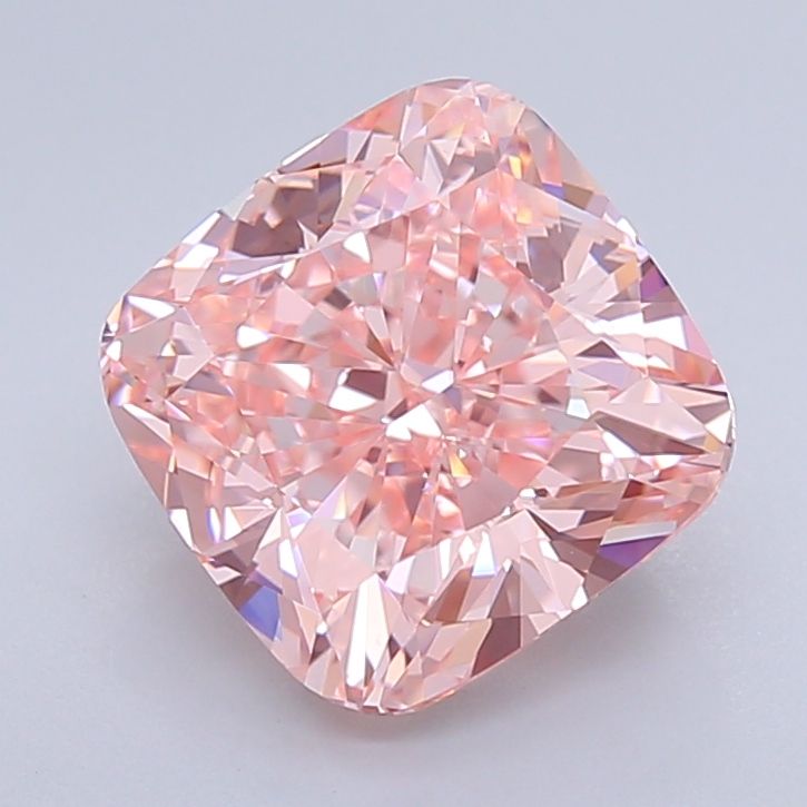 Lab-Grown Cushion Diamond - 4.03 Carats, Fancy Vivid Pink Color, VS1 Clarity - Certified by IGI - Report Number: LG637469995