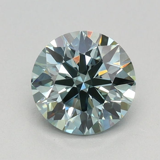 Lab-Grown Round Diamond - 0.72 Carats, Fancy Intense Green Color, VVS2 Clarity - Certified by IGI - Report Number: LG646448716