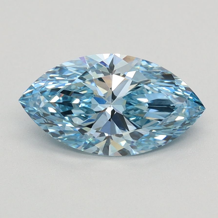Lab-Grown Marquise Diamond - 0.98 Carats, Fancy Vivid Blue Color, VVS2 Clarity - Certified by IGI - Report Number: LG626424055