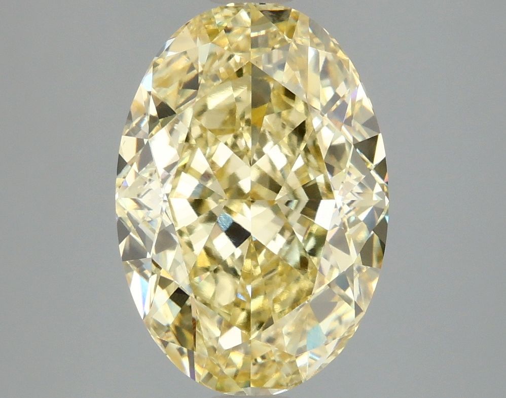 Lab-Grown Oval Diamond - 4.02 Carats, Fancy Intense Yellow Color, VS2 Clarity - Certified by IGI - Report Number: LG671489163