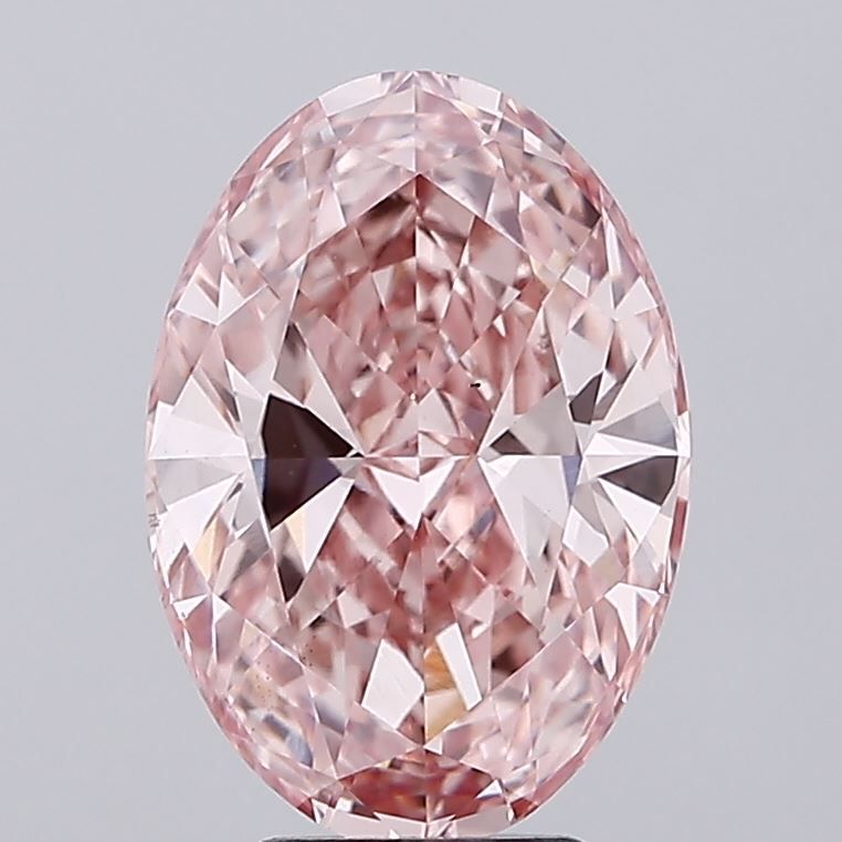 Lab-Grown Oval Diamond - 4.55 Carats, Fancy Vivid Pink Color, VS2 Clarity - Certified by IGI - Report Number: LG629499073