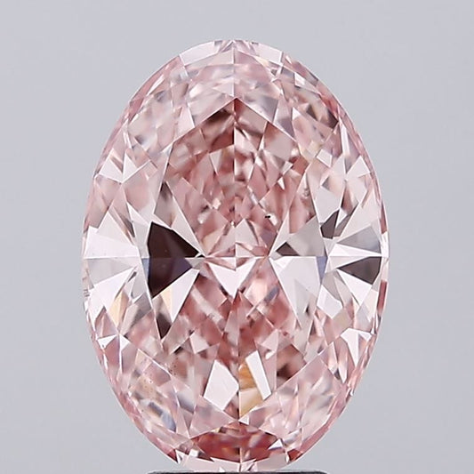 Lab-Grown Oval Diamond - 4.55 Carats, Fancy Vivid Pink Color, VS2 Clarity - Certified by IGI - Report Number: LG629499073
