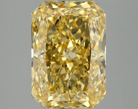 Lab-Grown Radiant Diamond - 3.09 Carats, Fancy Vivid Yellow Color, VVS2 Clarity - Certified by IGI - Report Number: LG671489149