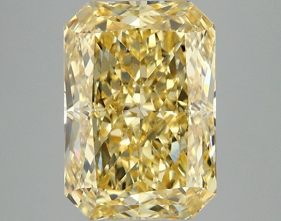 Lab-Grown Radiant Diamond - 4.06 Carats, Fancy Vivid Yellow Color, VVS2 Clarity - Certified by IGI - Report Number: LG663405934