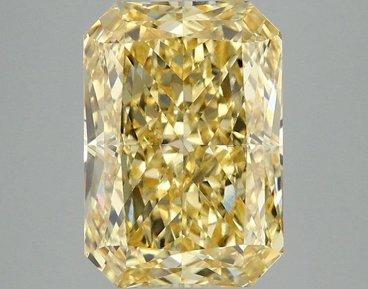 Lab-Grown Radiant Diamond - 4.06 Carats, Fancy Vivid Yellow Color, VVS2 Clarity - Certified by IGI - Report Number: LG663405934