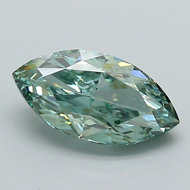 Lab-Grown Marquise Diamond - 1.16 Carats, Fancy Vivid Green Color, VVS2 Clarity - Certified by IGI - Report Number: LG637452002