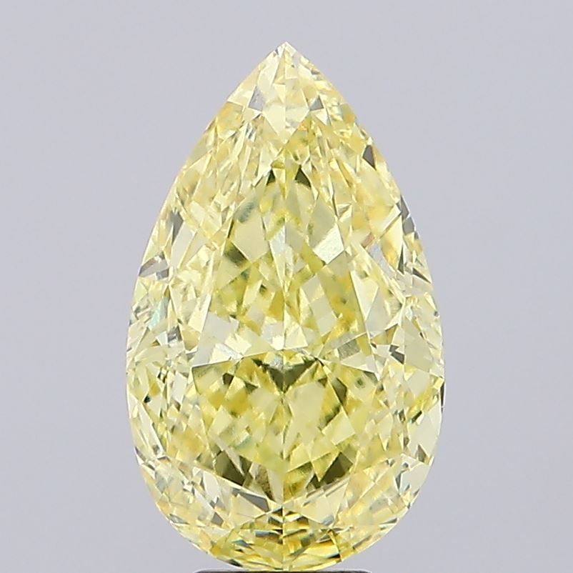 Lab-Grown Pear Diamond - 8.35 Carats, Fancy Vivid Yellow Color, VS1 Clarity - Certified by IGI - Report Number: 630429354