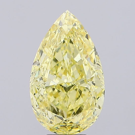 Lab-Grown Pear Diamond - 8.35 Carats, Fancy Vivid Yellow Color, VS1 Clarity - Certified by IGI - Report Number: 630429354