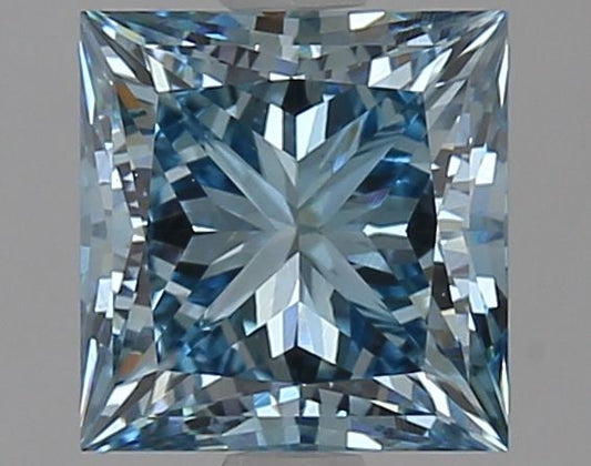 Lab-Grown Princess Diamond - 2.11 Carats, Fancy Vivid Blue Color, VS1 Clarity - Certified by IGI - Report Number: LG621483133