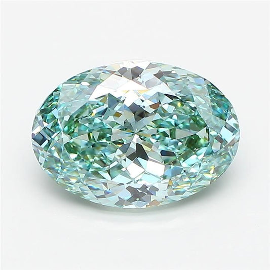 Oval 4.19ct Fancy Vivid Green VVS2 - Cut • IGI • LG823626917