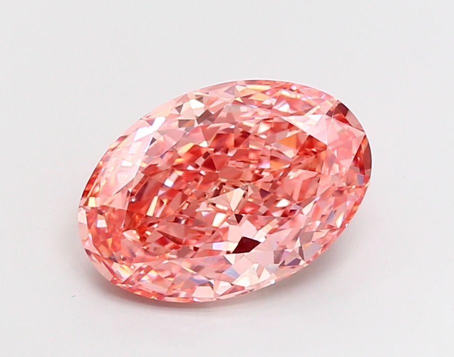Lab-Grown Oval Diamond - 6.03 Carats, Fancy Vivid Pink Color, VVS2 Clarity - Certified by IGI - Report Number: LG671471469