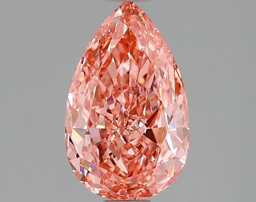 Lab-Grown Pear Diamond - 1.51 Carats, Fancy Vivid Pink Color, VVS2 Clarity - Certified by IGI - Report Number: LG677579217
