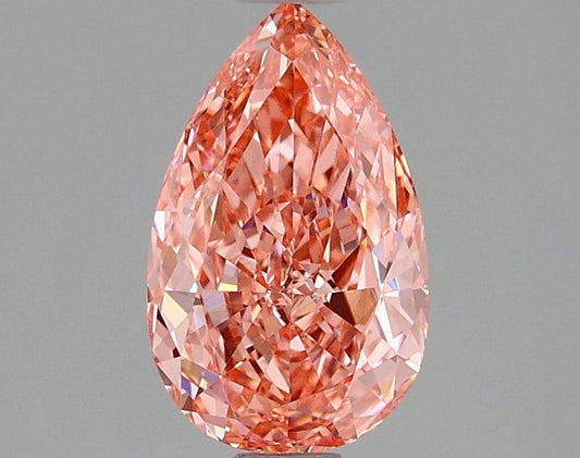 Lab-Grown Pear Diamond - 1.51 Carats, Fancy Vivid Pink Color, VVS2 Clarity - Certified by IGI - Report Number: LG677579217