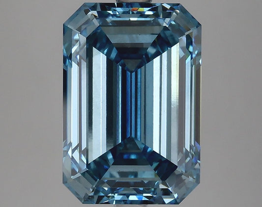 Lab-Grown Emerald Diamond - 5.46 Carats, Fancy Vivid Blue Color, VS2 Clarity - Certified by IGI - Report Number: LG625410161