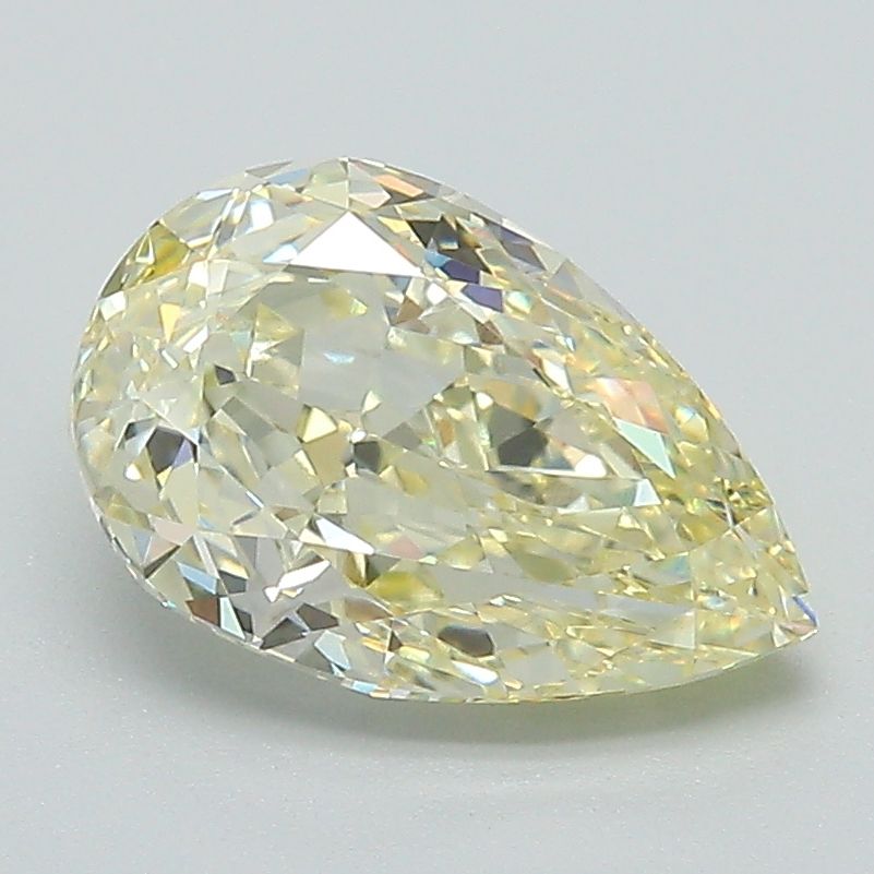 Lab-Grown Pear Diamond - 2.03 Carats, Fancy Yellow Color, VVS2 Clarity - Certified by IGI - Report Number: LG646485522