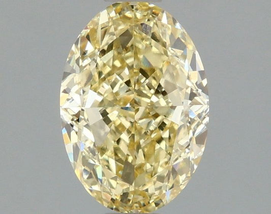 Lab-Grown Oval Diamond - 1.51 Carats, Fancy Intense Yellow Color, VVS2 Clarity - Certified by IGI - Report Number: LG671489030