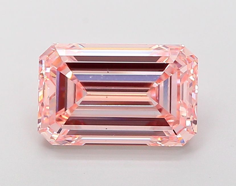 Lab-Grown Emerald Diamond - 5.01 Carats, Fancy Intense Pink Color, VS2 Clarity - Certified by IGI - Report Number: LG681572974