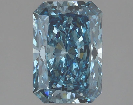 Lab-Grown Radiant Diamond - 2.07 Carats, Fancy Vivid Blue Color, VS2 Clarity - Certified by IGI - Report Number: LG625409955
