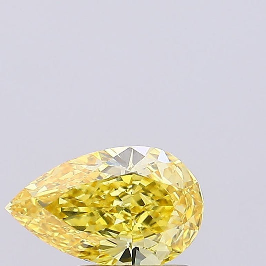 Lab-Grown Pear Diamond - 1.5 Carats, Fancy Vivid Yellow Color, VS1 Clarity - Certified by IGI - Report Number: LG692511799