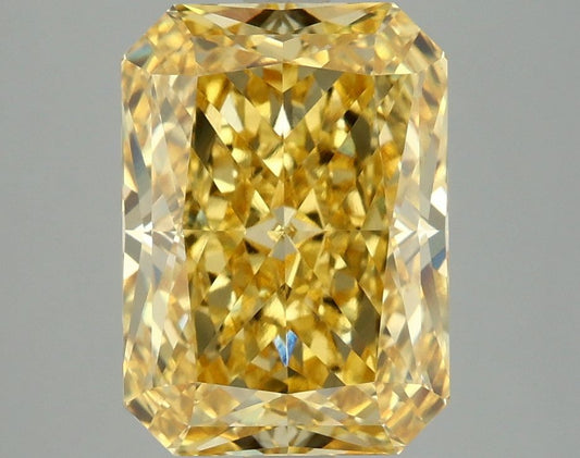 Lab-Grown Radiant Diamond - 4.09 Carats, Fancy Vivid Yellow Color, VVS2 Clarity - Certified by IGI - Report Number: LG678527735