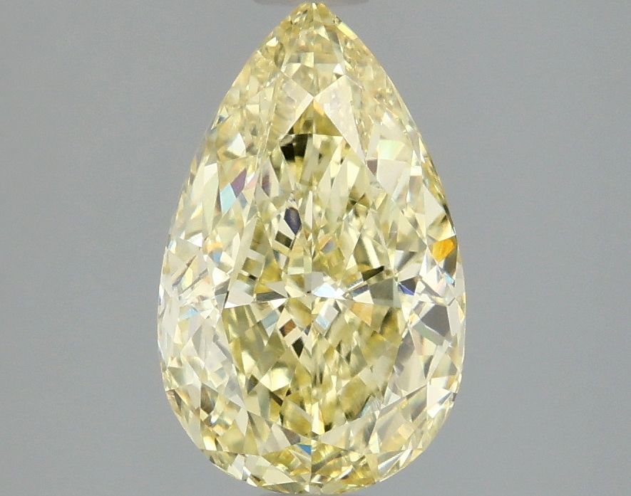 Lab-Grown Pear Diamond - 1.97 Carats, Fancy Intense Yellow Color, VVS2 Clarity - Certified by IGI - Report Number: LG671489031