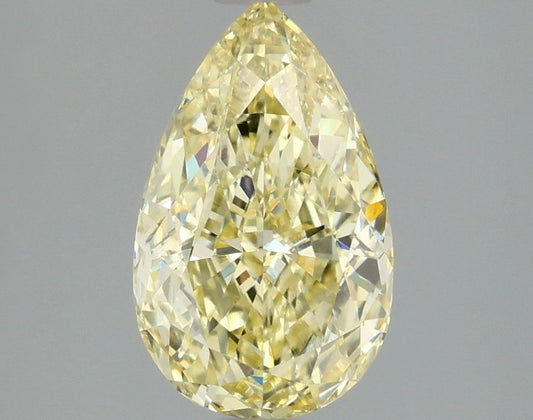 Lab-Grown Pear Diamond - 1.97 Carats, Fancy Intense Yellow Color, VVS2 Clarity - Certified by IGI - Report Number: LG671489031