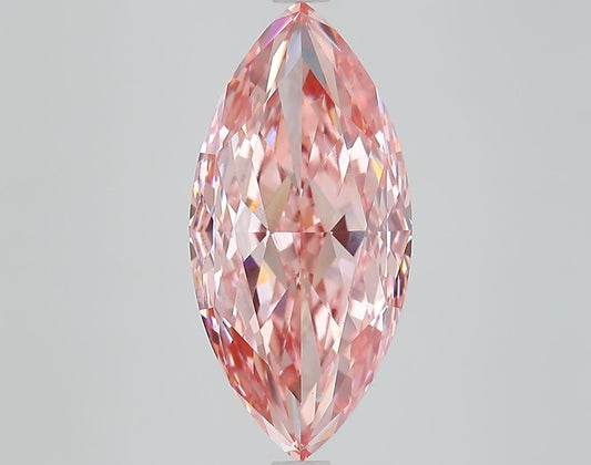 Lab-Grown Marquise Diamond - 5.31 Carats, Fancy Vivid Pink Color, VS1 Clarity - Certified by IGI - Report Number: LG649480231