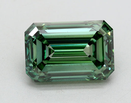 Lab-Grown Emerald Diamond - 3.03 Carats, Fancy Vivid Green Color, VS2 Clarity - Certified by IGI - Report Number: LG642426169
