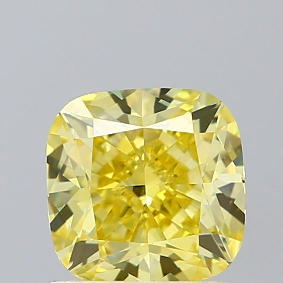 Lab-Grown Cushion Diamond - 1.01 Carats, Fancy Vivid Yellow Color, VS1 Clarity - Certified by IGI - Report Number: LG623435891