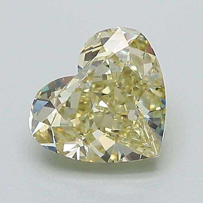 Lab-Grown Heart Diamond - 1.04 Carats, Fancy Yellow Color, VVS2 Clarity - Certified by IGI - Report Number: LG647424595