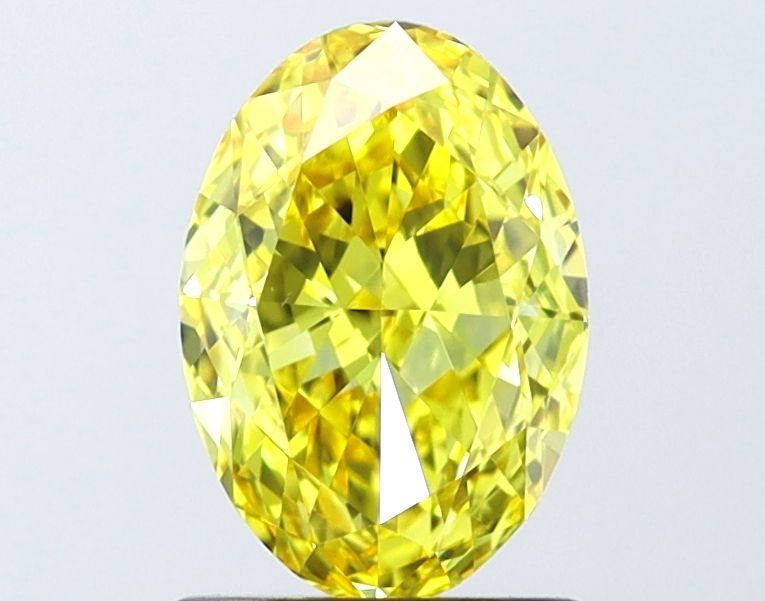 Lab-Grown Oval Diamond - 1.5 Carats, Fancy Vivid Yellow Color, VS1 Clarity - Certified by IGI - Report Number: LG646473150
