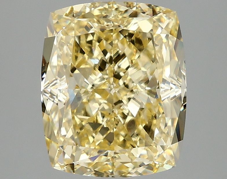 Lab-Grown Cushion Diamond - 3.09 Carats, Fancy Intense Yellow Color, VS2 Clarity - Certified by IGI - Report Number: LG675566481