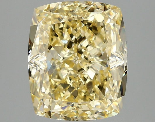 Lab-Grown Cushion Diamond - 3.09 Carats, Fancy Intense Yellow Color, VS2 Clarity - Certified by IGI - Report Number: LG675566481