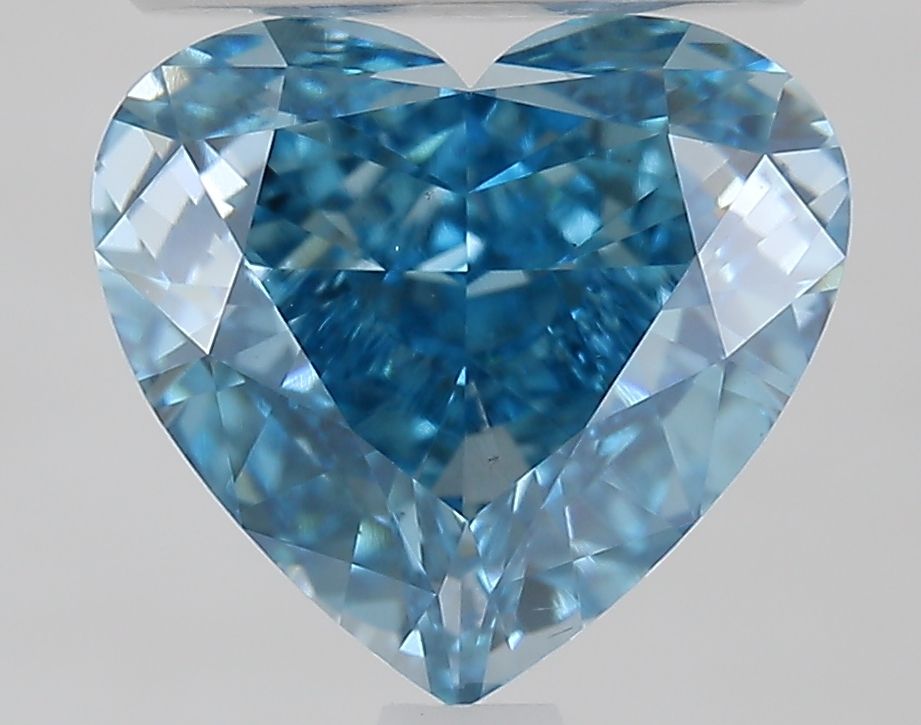 Lab-Grown Heart Diamond - 2.5 Carats, Fancy Vivid Blue Color, VS1 Clarity - Certified by IGI - Report Number: LG670409560