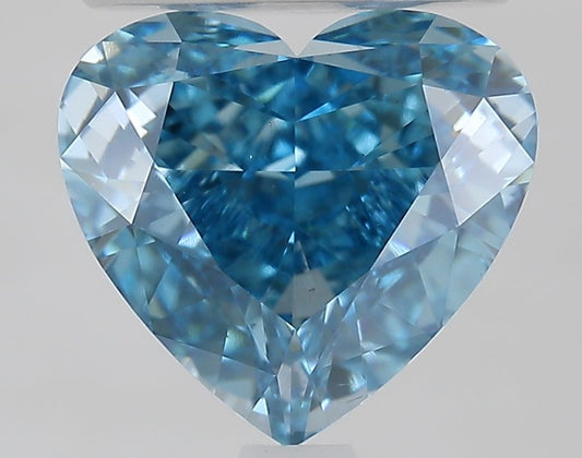 Lab-Grown Heart Diamond - 2.5 Carats, Fancy Vivid Blue Color, VS1 Clarity - Certified by IGI - Report Number: LG670409560